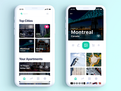 UI | Travel App (Home Screen) app city design ios iphone xs montreal practice travel ui ux