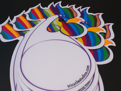 Rooster Sticker chicken donavon brutus donavonmadethat geometric art rainbow rooster sticker tricycle studios vectorart ybor ybor city