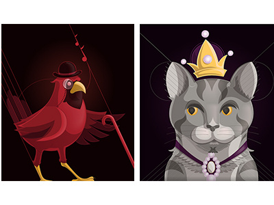 Super Fancy Party Row 2 bird cat cats crown donavon brutus donavonmadethat fancy hat queen villain