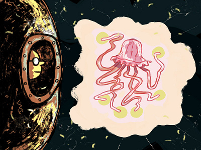 Jellyfish aquatic digital art illustration jellyfish science