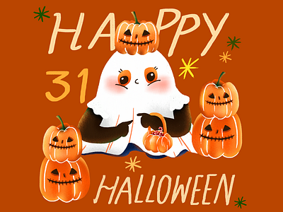 Happy Halloween 2018 2018 artoftheday casper character design doodle doodle art ghost halloween happy illustration illustrationoftheday orange pumkin