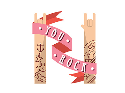 You Rock <3 illustration path rock stickers valentines