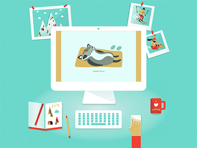 ✦ HAPPY 2015 ✦ animation desk gif illustration life new year photos slide work workspace
