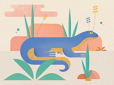 Lizard animal bali graphic illustration indonesia island jungle lizard poster print wild