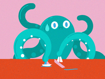 🔸Week 06🔸 animal animation baby boats challenge character cute design gif illustration monster octopus