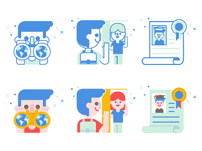 Rejected Drafts design diploma discover icon illustration learning student travel wip