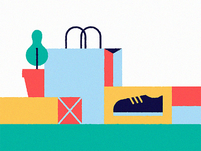 Shopping bags boxes buy icon illustration packaging shoes shop shopping