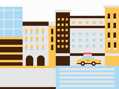 City blocks apartment buildings city icon illustration stamp taxi tourist travel