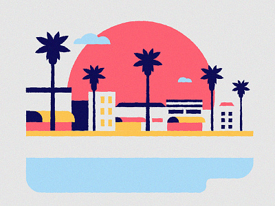 Venice Beach attraction beach boardwalk filter icon illustration palmtrees snapchat summer tourist us venice