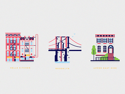 NYC architecture bridge brooklyn building filter hells kitchen icon illustration new york nyc upper east side