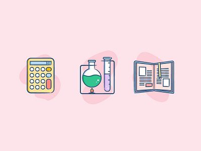 Activity Icons books calculator icon icons illustration learning reading school science wip