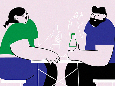 Späti life beer chill couple drinks holiday illustration people smoking talking vector
