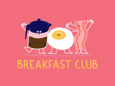 Sign me up! bacon breakfast character club coffee design egg food friends illustration