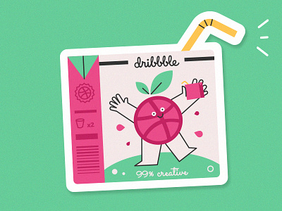 Dribbble Juices! character creative dribbble illustration juice mule sticker