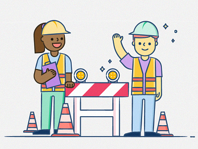 Under Maintenance brand construction illustration maintenance online school students traffic
