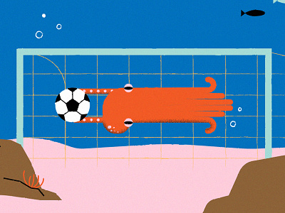 Krake animal creature editorial football game german goal illustration krake language octopus sea
