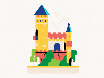 Tiny Castle castle forest hamburg illustration minimal vector