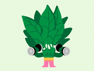 Spinach-ing character chat digital gym illustration spinach sticker strong vector vegetable
