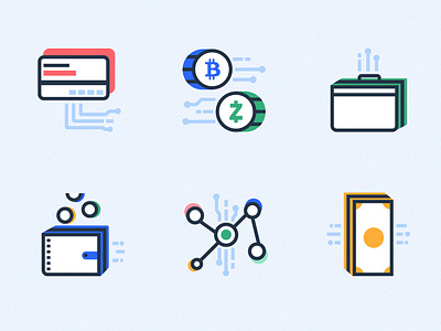 Crypto Icons ϟ bitcoin crypto currency currency exchange design icon illustration money network vector wallet