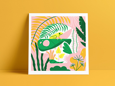 Phyll Terribilis Giveaway frog illustration jungle nature poison poster print risograph tropical vector