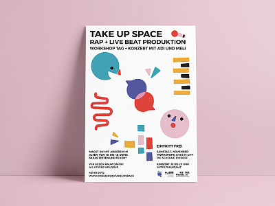 Take Up Space beat character design festival illustration kids music poster print vector workshop