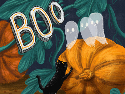 Halloween cat illustration