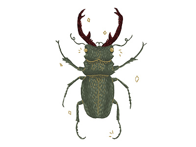 stag beetle cartoon character design drawing girl illustration portrait shot