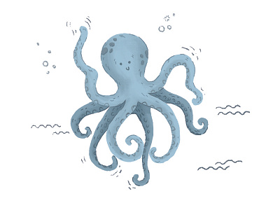 Octopus animals cartoon character design drawing illustration shot