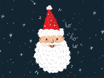 Hey Santa! cartoon character design drawing holiday card illustration shot simple design