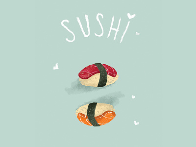 Sushi love design drawing food food and drink food illustration illustration simple design sushi