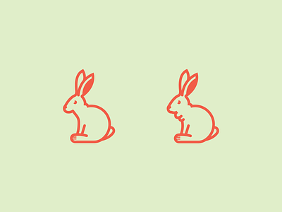 Chin Evolution bunny green icon illustration lineart rabbit red vector vector art