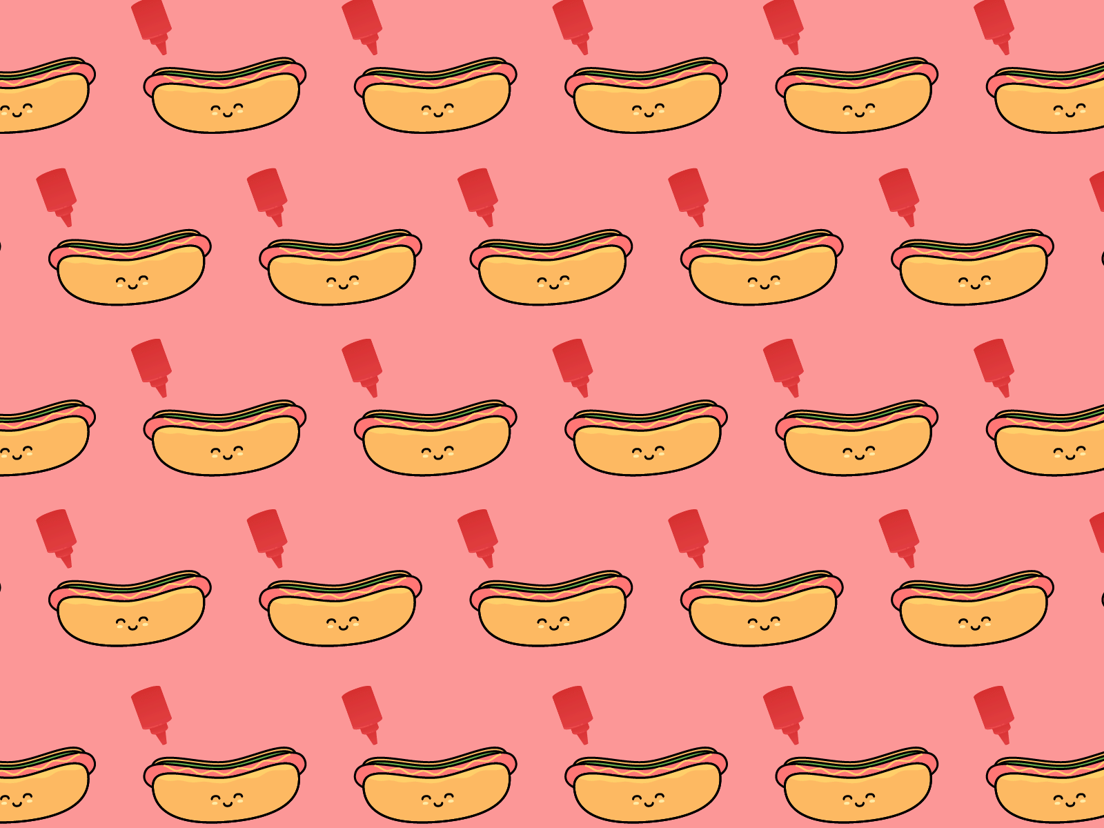 Hot Dog Army animation army character cute flat food hotdogs illustration kawaii loop sauce vector
