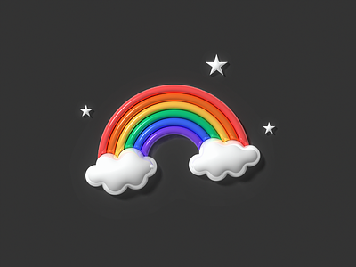 Rainbow 3d colorful cute design gay happy illustration pride queer rainbow stars vector