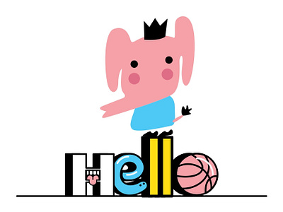 Hello Dribbble design firstshot illustration logo thankyou typography vector