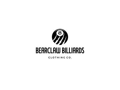 BEARCLAW BILLIARDS apparel bear bearclaw billiards clothing brand icon illustration logo typography vector