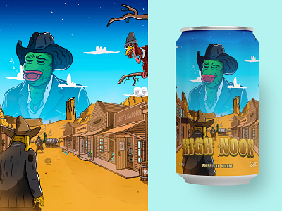 High Noon NFT Beer Can Design beer can illustration logo product vector