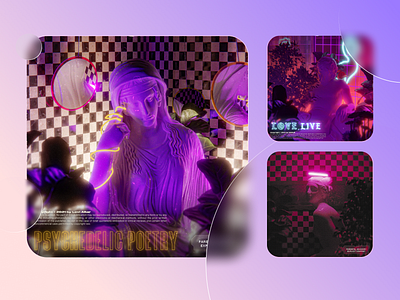 Antique Neon 3D Album Cover Art Collection