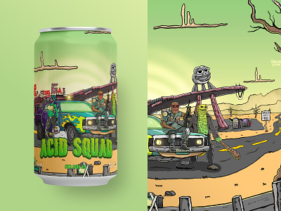 Acid Squad NFT Beer Can Design branding design illustration logo nft vector