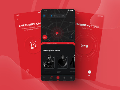 Emergency Call Mode — Design for Mobile Security App app design emergency minimal security ui ux web