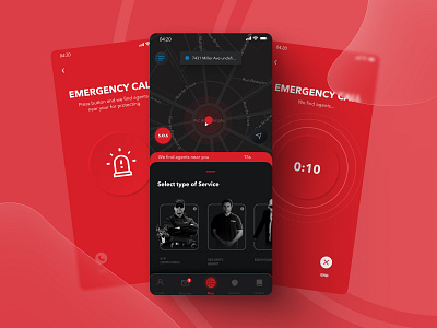 Emergency Call Mode — Design for Mobile Security App app design emergency minimal security ui ux web