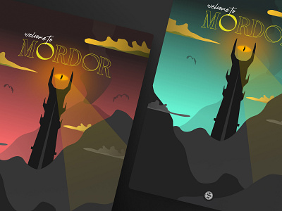 Lord of the Rings: Mordor Retro Travel Poster daily design fun illustration lotr minimal travel vector warm-up