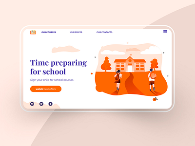 Tilda Splash — Online School design illustrator minimal tilda web website