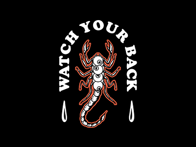 Watch your back design designer merch scorpion shirt design t-shirt traditional