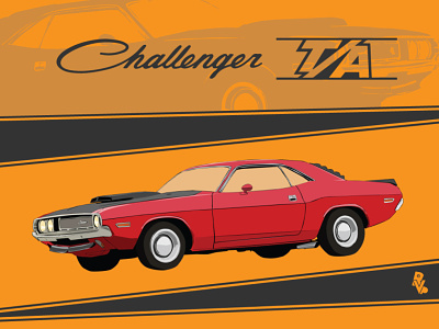 Dodge Challenger Vector car cars challenger design dodge dodge challenger orange red road vector vector art vexel