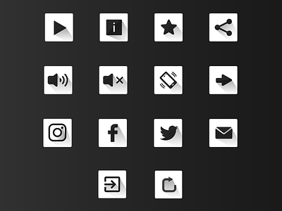 Curavity Icon set back black email exit facebook game gray icon info instagram mute play icon rate retry share share button star star icon twitter icon white