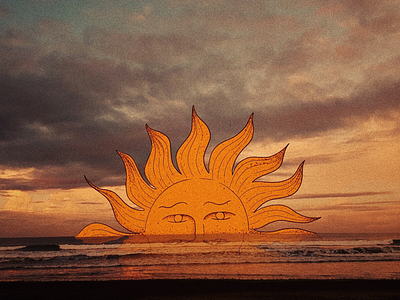 Sunset art sunset illustration beach