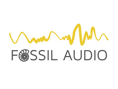 Fossil Audio Logo audio fossil identity logo nautilus shell sound sound wave