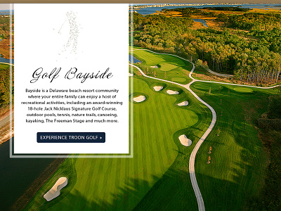 Golf Section of a Community Site fullscreen golf spec work upscale website
