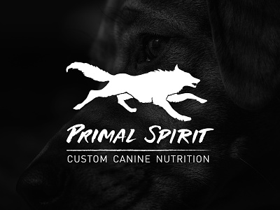 Primal Spirit branding hand lettering identity lockup logo wolf