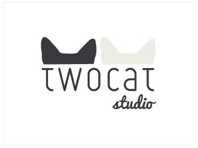 TwoCat Studio cat ears logo logotype sans serif script studio type typography